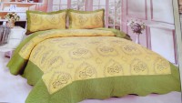 Cobertor Quilt 2.5 (King) verde-amarillo
